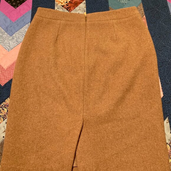 J Crew Wool Blend Pencil Skirt Camel Brown sz 2 - Picture 5 of 10